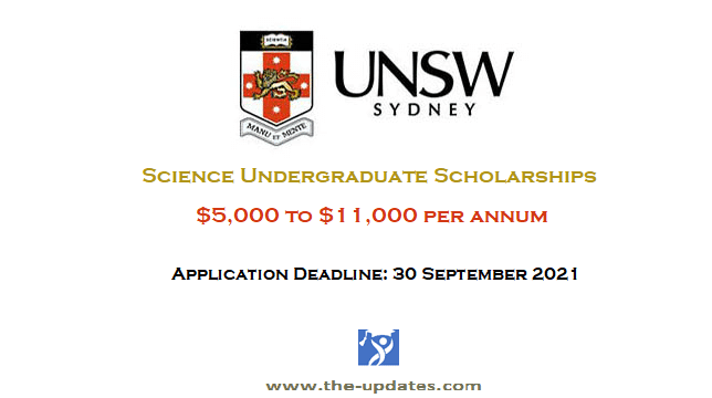 Science Undergraduate Scholarships at UNSW Sydney Australia 2022