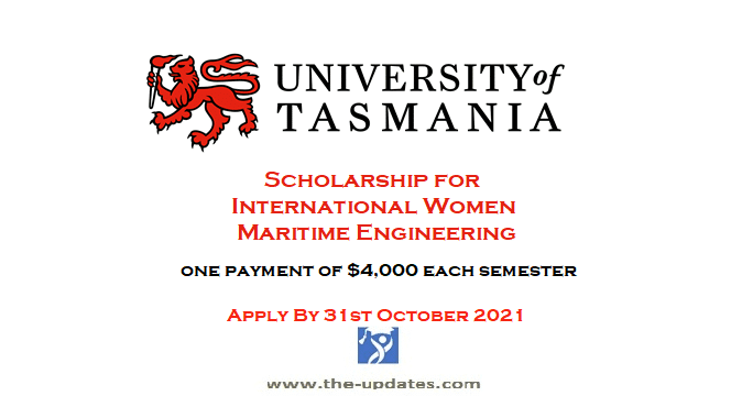 International Women in Maritime Engineering Scholarship at University of Tasmania Australia