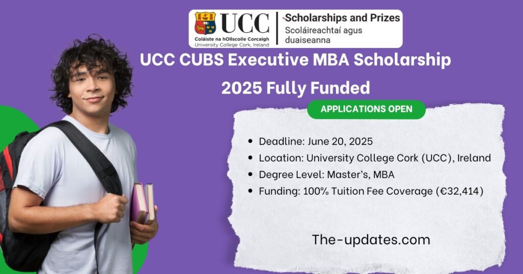 University College Cork (UCC) campus in Ireland, home to the fully funded Executive MBA scholarship program.