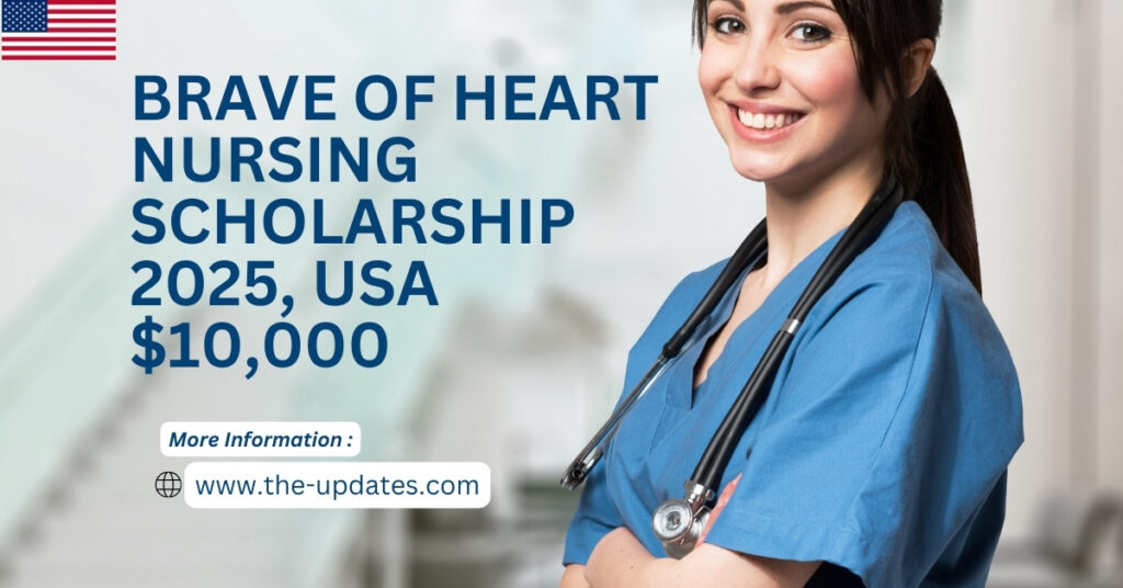 Nursing student studying with books and laptop, representing the Brave of Heart Nursing Scholarship opportunity.