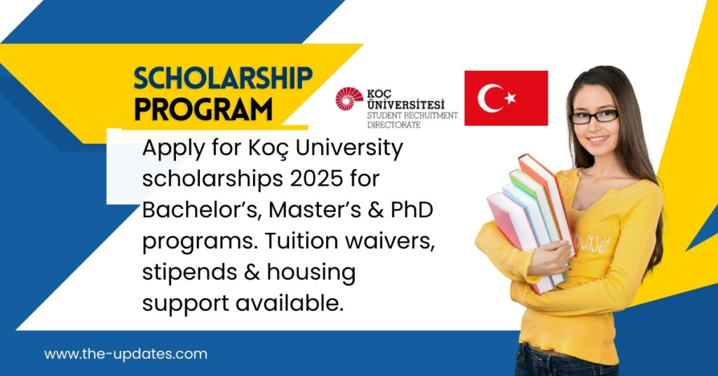 Koç University campus view with international students receiving scholarship support in Turkey