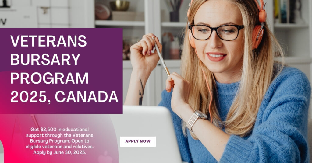 Canadian veteran studying with support from the Veterans Bursary Program offering $2,500 education funding