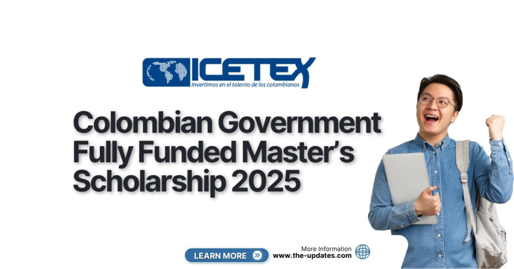 International student studying outdoors with books and a laptop, symbolizing opportunities for fully funded Master’s scholarships in Colombia.