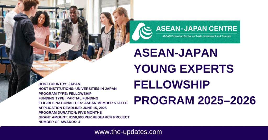 ASEAN-Japan Young Experts Fellowship Program 2025–2026 – Empowering researchers with funding and regional collaboration opportunities.