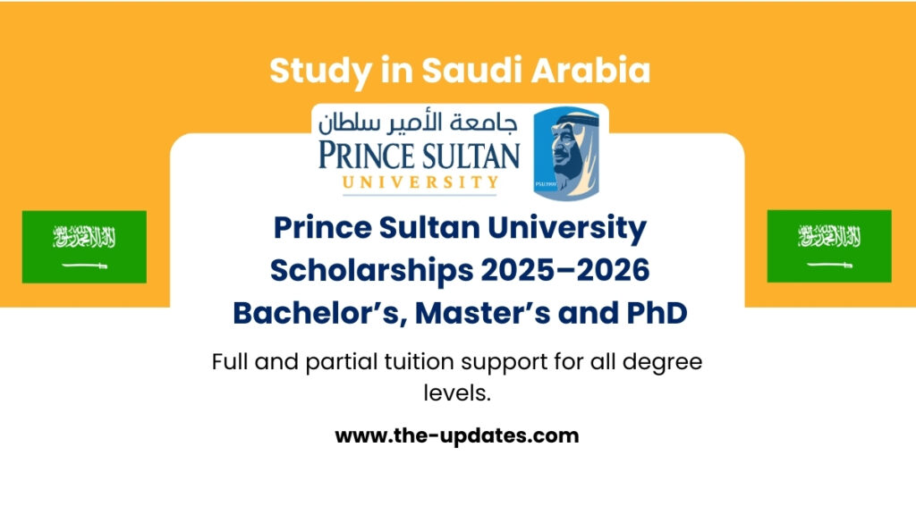 Prince Sultan University campus in Riyadh, Saudi Arabia – scholarship opportunities for international and Saudi students 2025–2026.