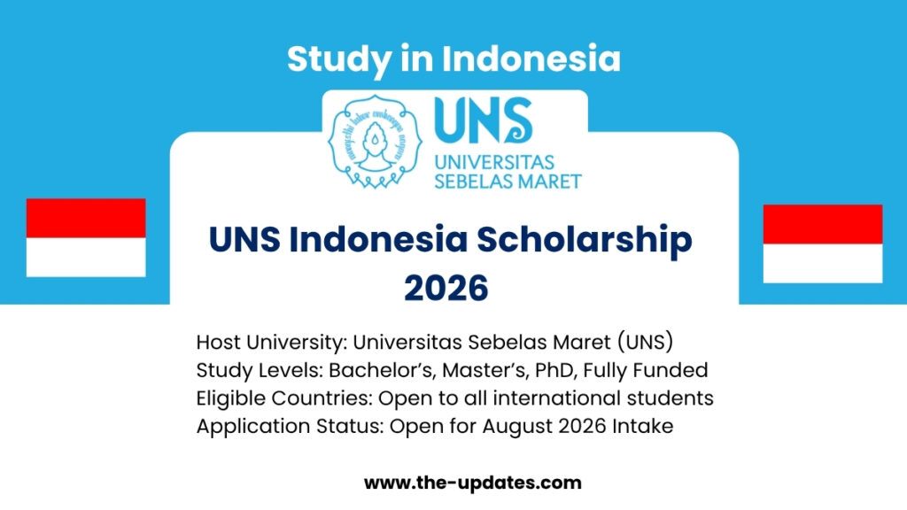 International students at Universitas Sebelas Maret receiving fully funded scholarship benefits including tuition, stipend, and language training.