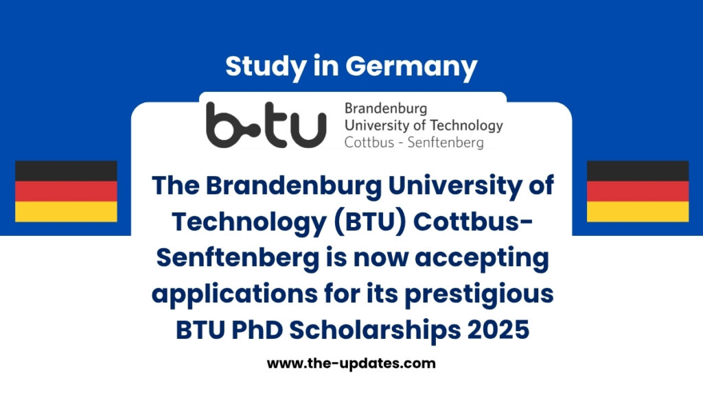 A diverse group of international PhD students conducting research at Brandenburg University of Technology Cottbus-Senftenberg in Germany.