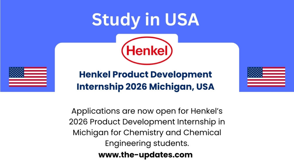 Henkel Product Development Internship 2026 in Madison Heights, Michigan for Chemistry and Chemical Engineering students.