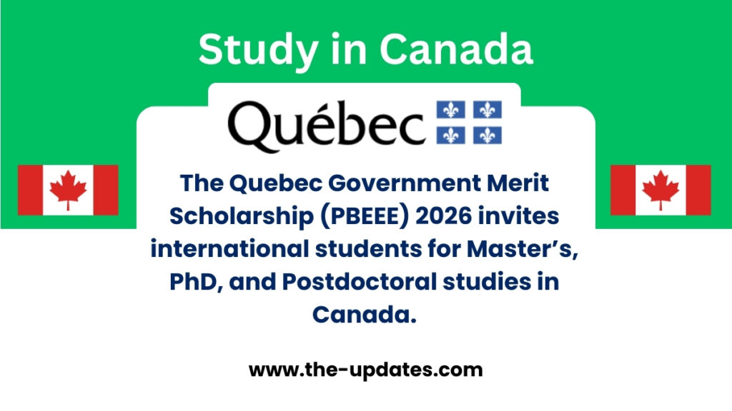 International students in Canada studying under the Quebec Government Merit Scholarship (PBEEE) 2026 at a university campus