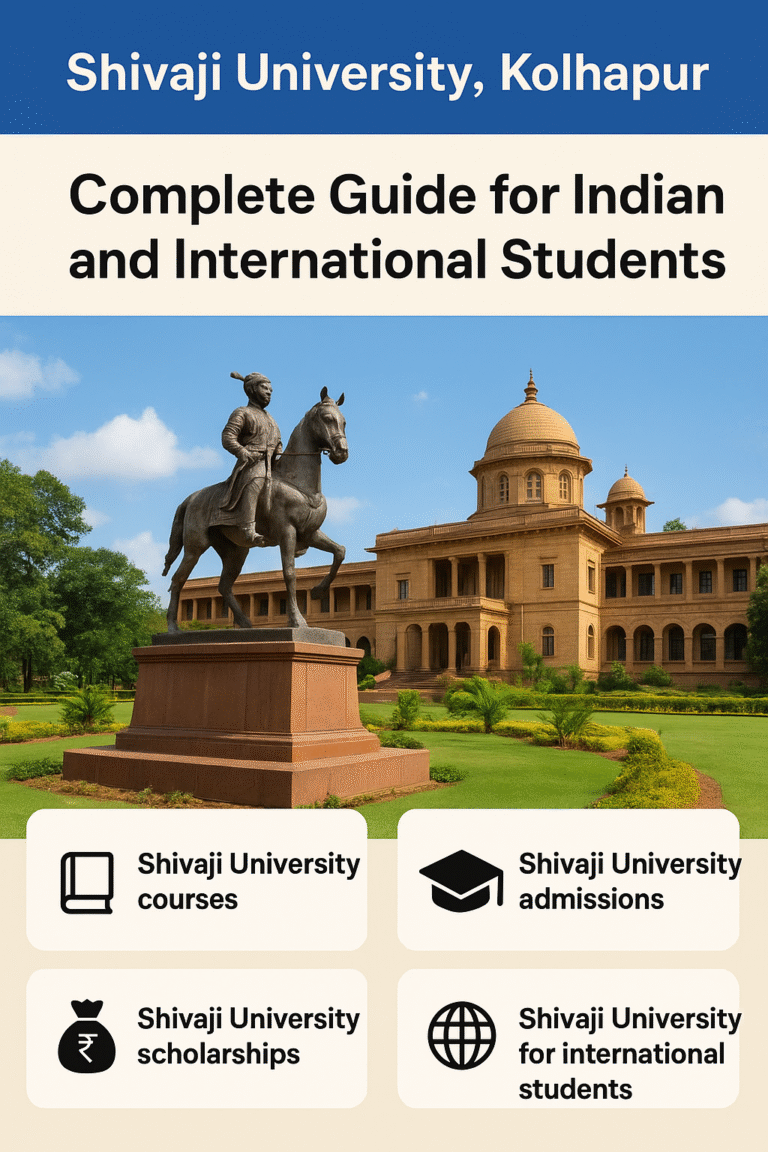 Shivaji University campus main building – "Shivaji University Kolhapur main administrative building surrounded by greenery"