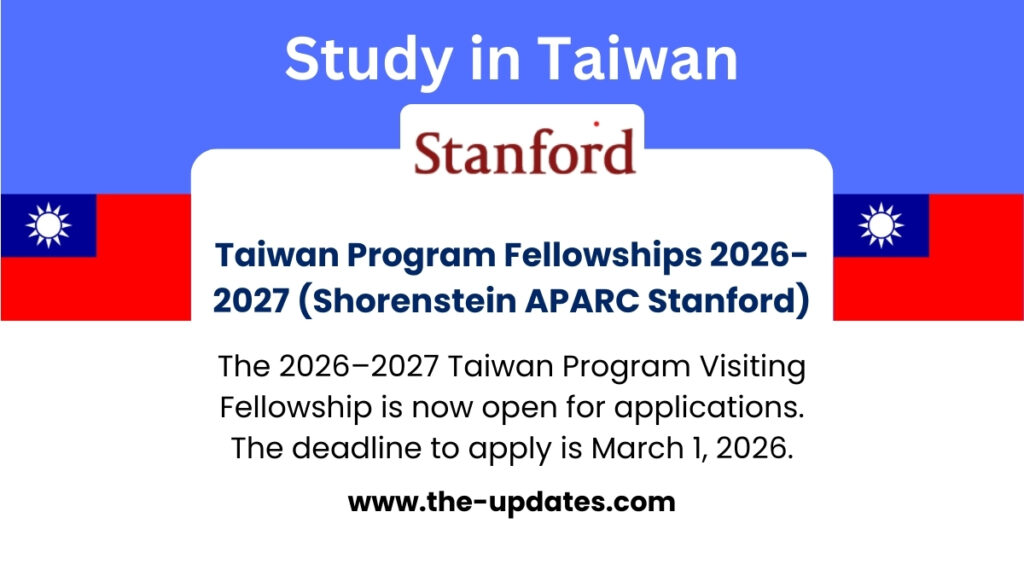 Taiwan Program Visiting Fellowship 2026–2027 at Stanford University