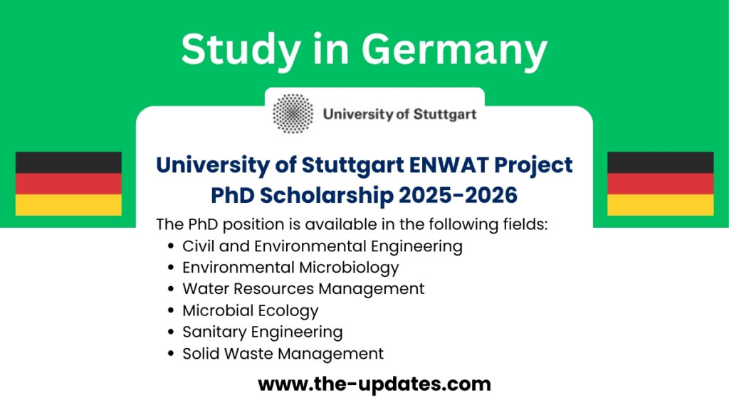 University of Stuttgart campus in Germany, offering the ENWAT PhD Scholarship 2025 for international students in environmental microbiology.