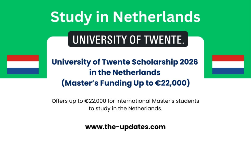 International students at the University of Twente campus in the Netherlands, eligible for the 2026 Master’s scholarship program